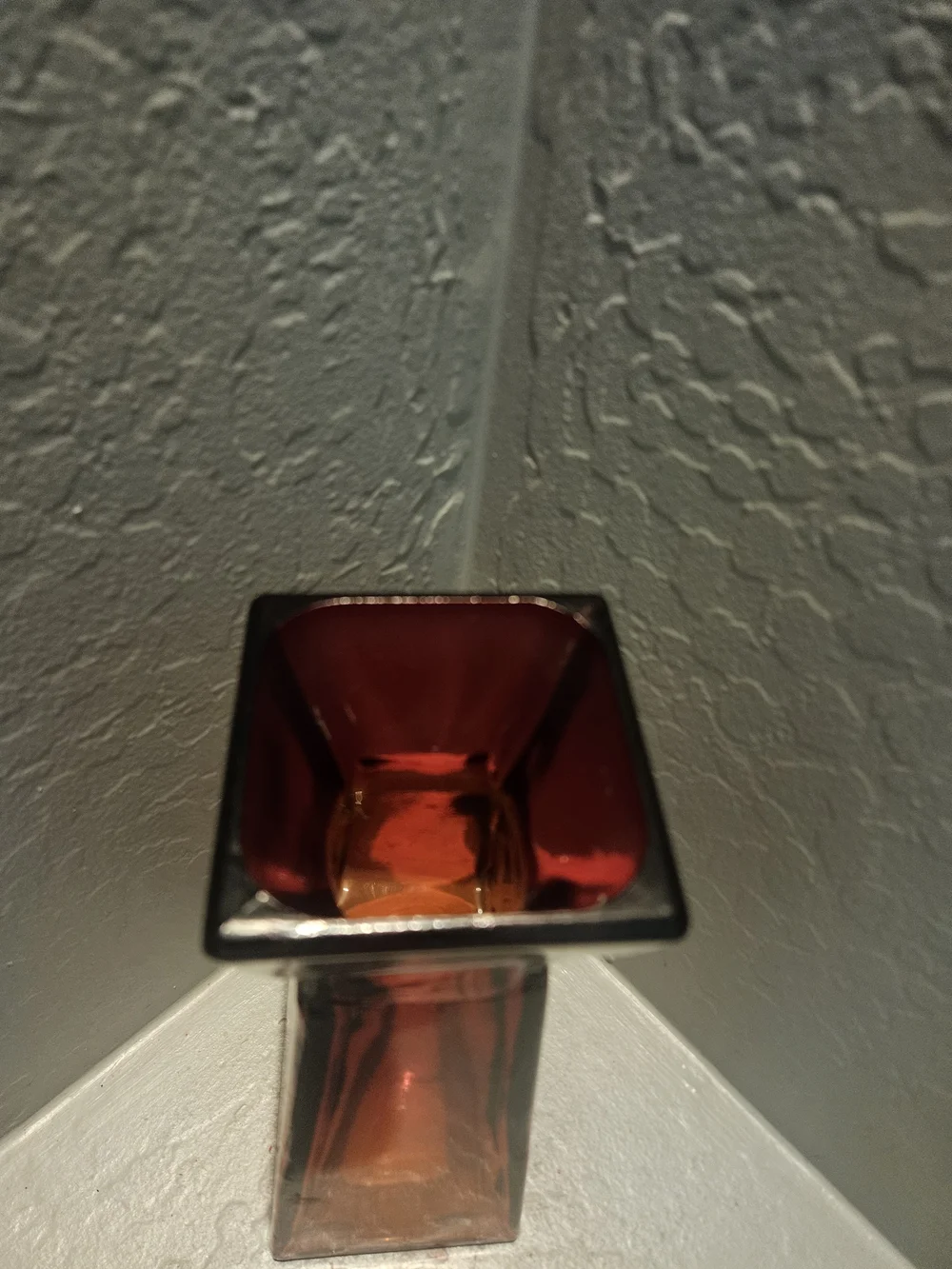 Amber Glass Tapered Vase -